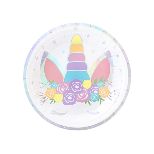 Talerzyki jednorożec unicorn urodziny tort 6 szt